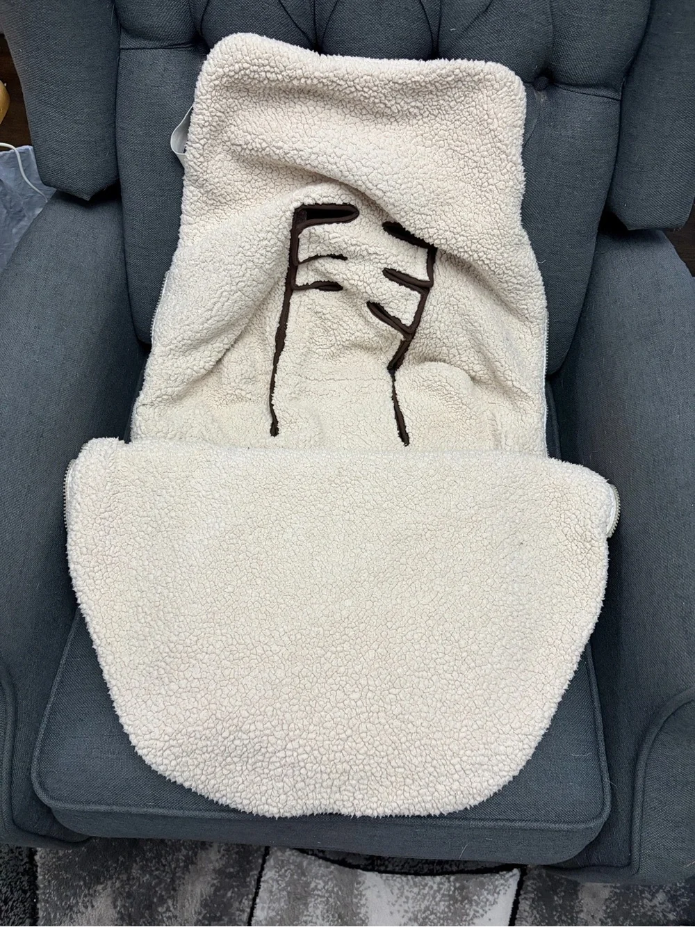 JJ Cole Collection Brown and Cream Winter Seat Insert
